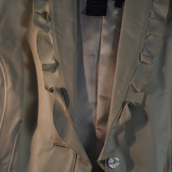 Leather Jacket Frilled SZ L Terry Lewis Classic Luxuries - Picture 5 of 9